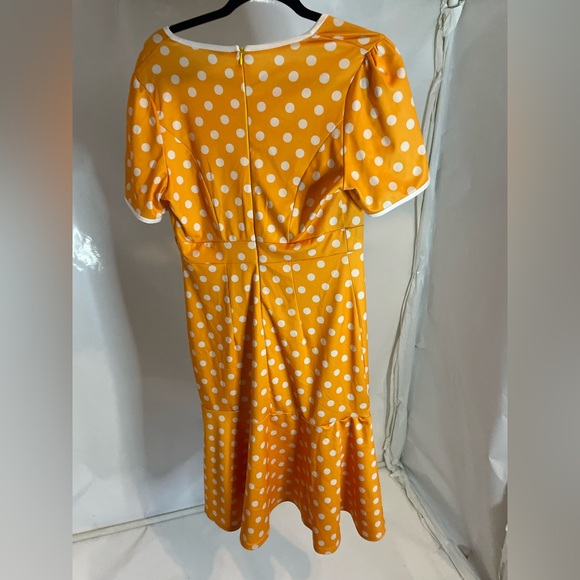 Orange With White Polka Dots Dress size XL - Picture 2 of 2